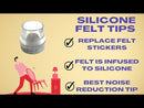 Round Hybrid Silicone Compacted Felt Tips - The Felt Is Infused Into The Silicone