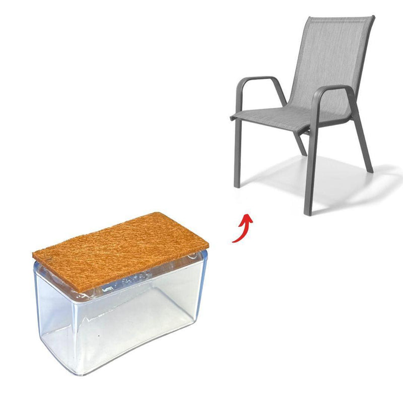 NEW Rectangular Felt Hybrid Silicone Chair Tips - Chair & Table Tips