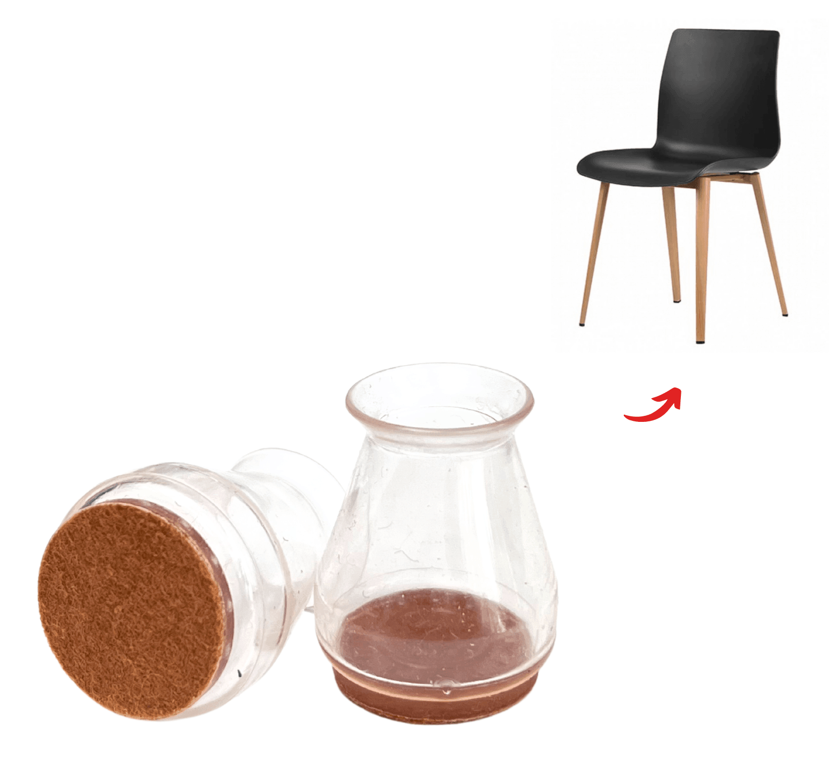 New Groovy Silicone Felt Infused Sliders Chair Tips Australia