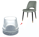 Round Hybrid Silicone Compacted Felt Tips - The Felt Is Infused Into The Silicone - Chair & Table Tips