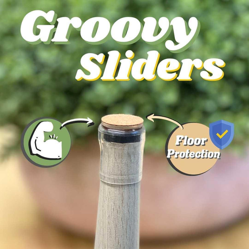 NEW Groovy Silicone Felt Infused Furniture Sliders - Chair & Table Tips