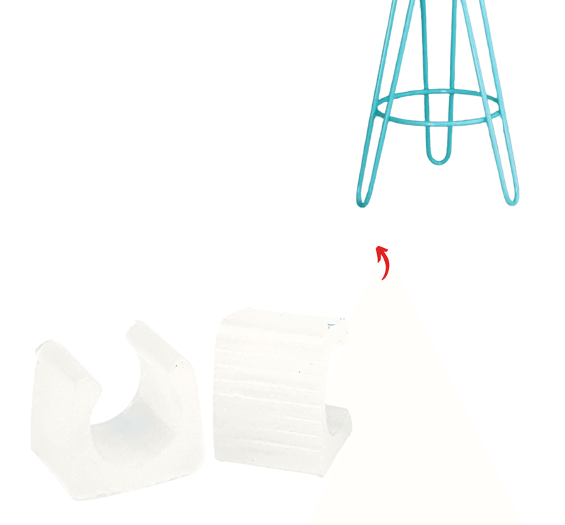 White Hair-Pin Sled / Tubular Clip On Chair Tip - VAR.5WCT - Chair & Table Tips