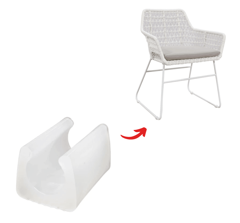 White Sled Clip On Chair Tip - Long Lasting - Chair & Table Tips